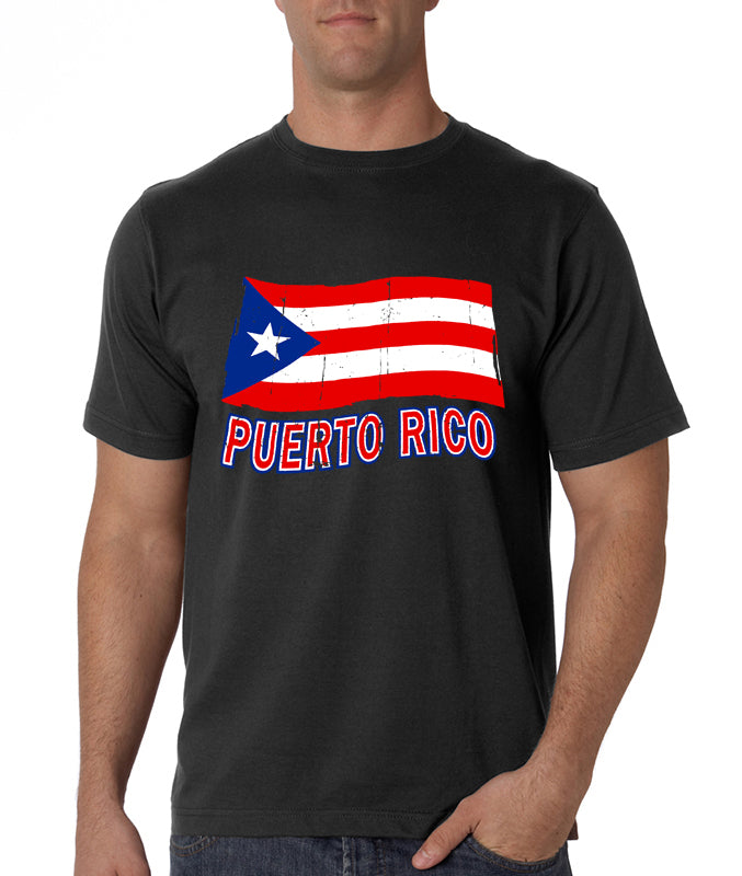 Puerto Rico Vintage Flag Waving Men's T-Shirt
