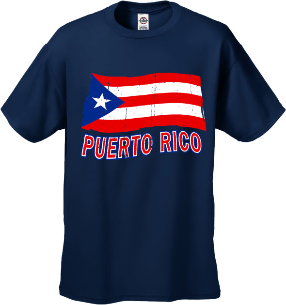 Puerto Rico Vintage Flag Waving Men's T-Shirt