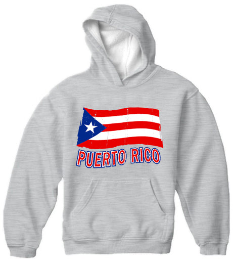 Puerto Rico Vintage Waving Flag Adult Hoodie