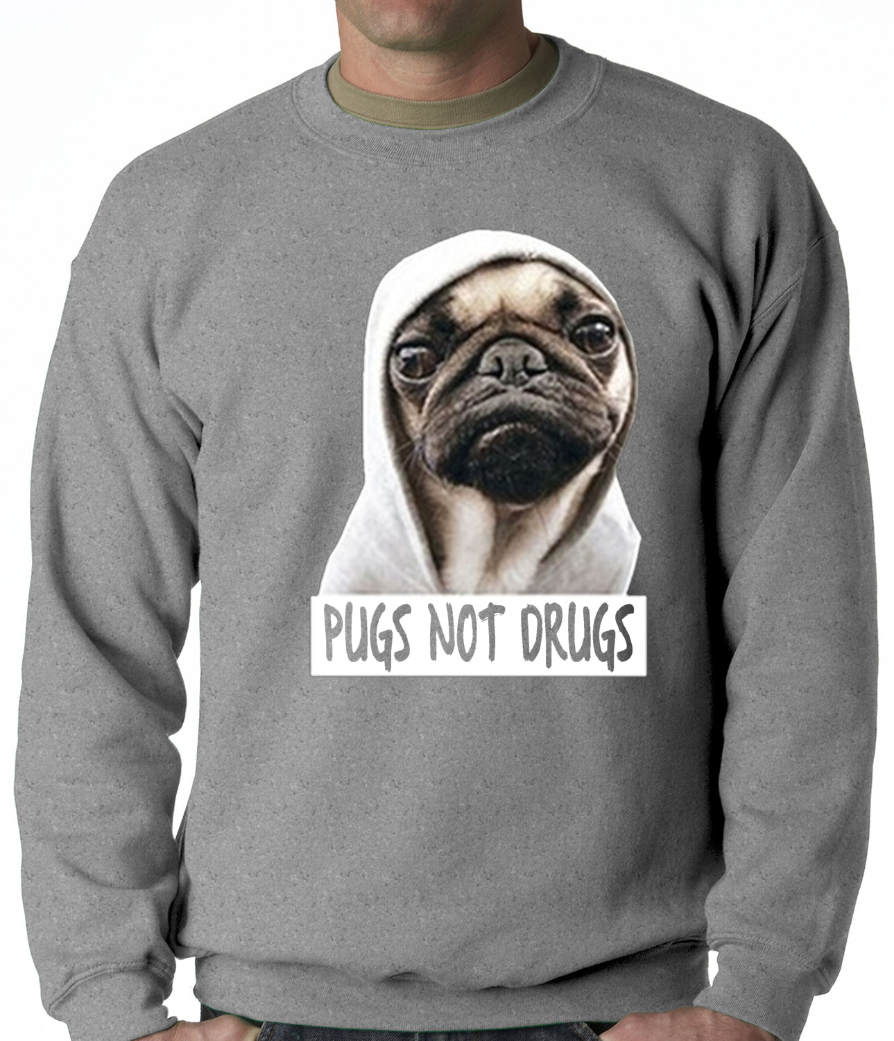 Pugs Not Drugs Crewneck Sweatshirt