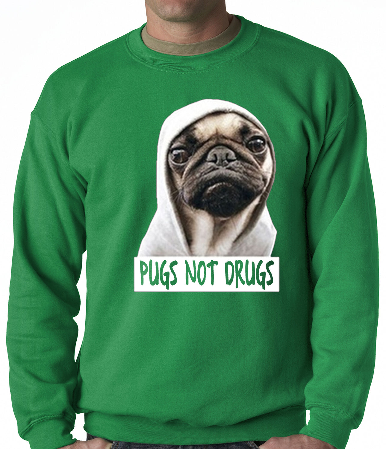 Pugs Not Drugs Crewneck Sweatshirt