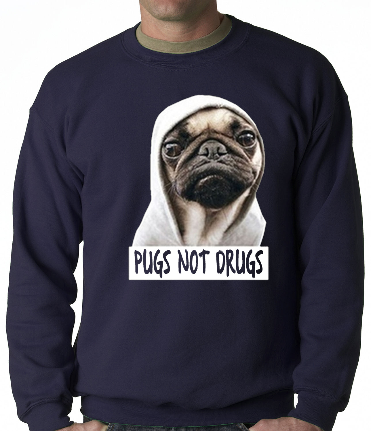 Pugs Not Drugs Crewneck Sweatshirt
