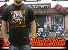 Biker Shirts - "Route 66 Pin Up" Biker Shirt