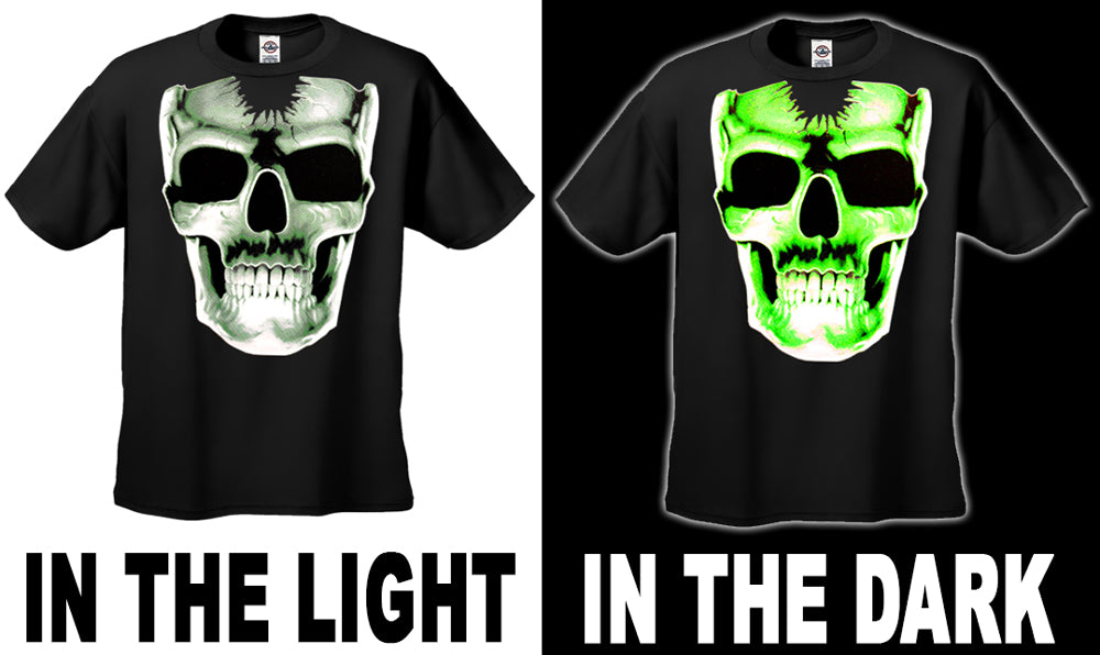 Radioactive Glowing Skull Kids T-Shirt (Black)