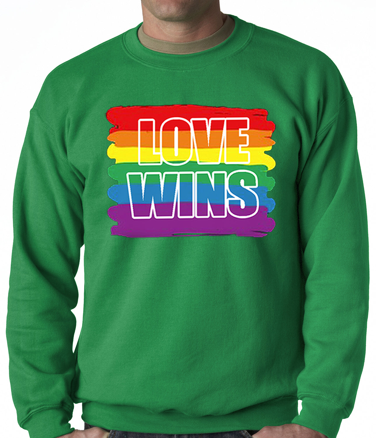 Rainbow Love Wins Gay Marriage Equality Adult Crewneck