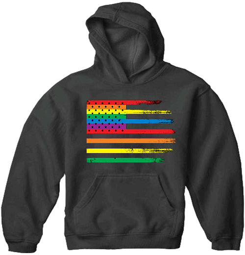 Rainbow Pride American Vintage Flag Adult Hoodie