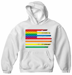 Rainbow Pride American Vintage Flag Adult Hoodie