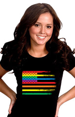 Rainbow Pride American Vintage Flag Girl's T-Shirt