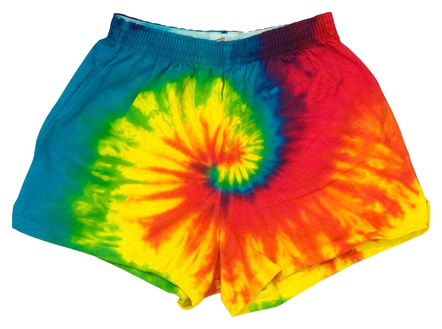 Rainbow Spiral Tie Dye Adult Elastic Jersey Short