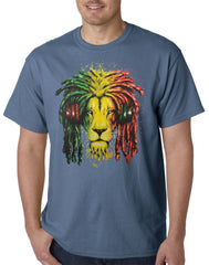 Rasta Colored Lion Mens T-shirt