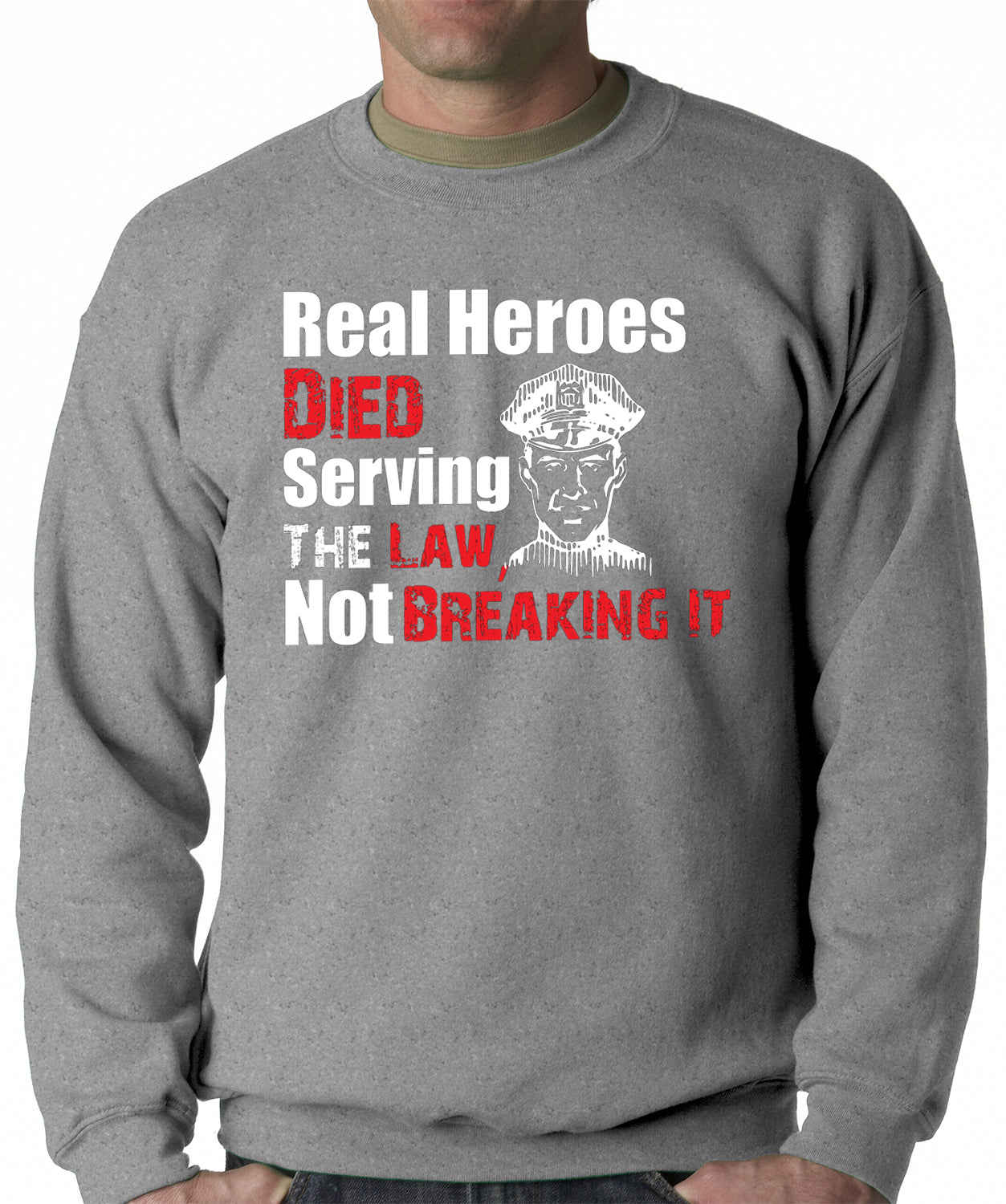 Real Heroes Adult Crewneck