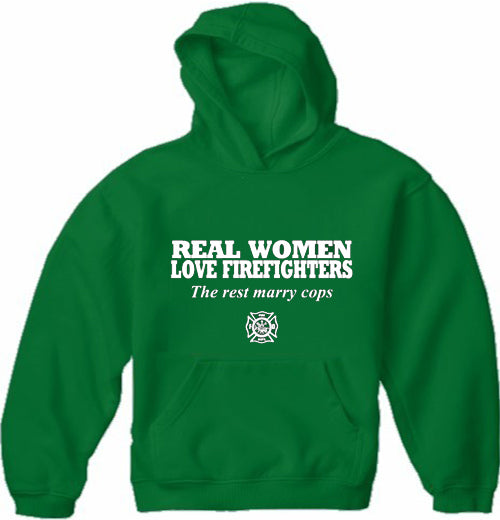 Real Women Love Firefighters Adult Hoodie