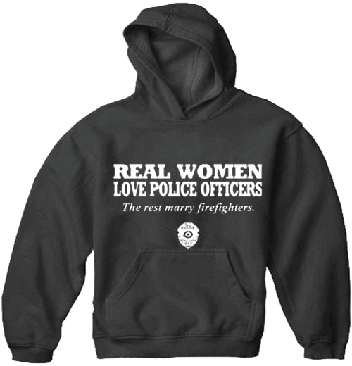 Real Women Love Police Officers Adult Hoodie