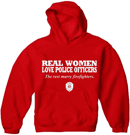 Real Women Love Police Officers Adult Hoodie