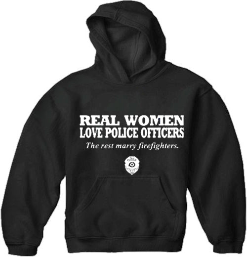 Real Women Love Police Officers Adult Hoodie
