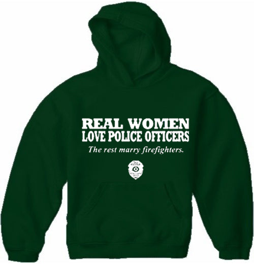 Real Women Love Police Officers Adult Hoodie