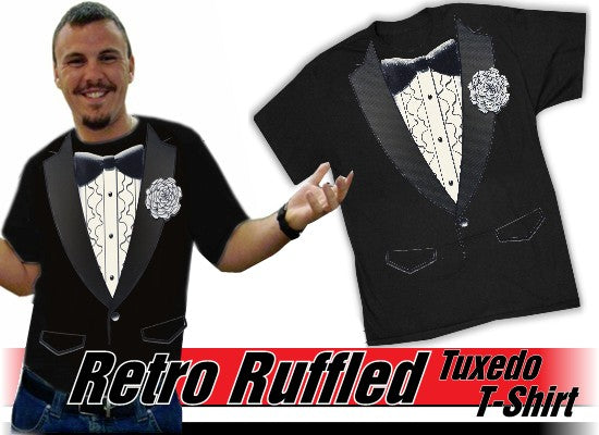 Tuxedo Tees - Retro Ruffled Tuxedo T-Shirt