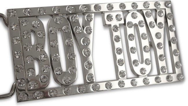 Rhinestone Boy Toy Belt Buckle With FREE Leather Belt
