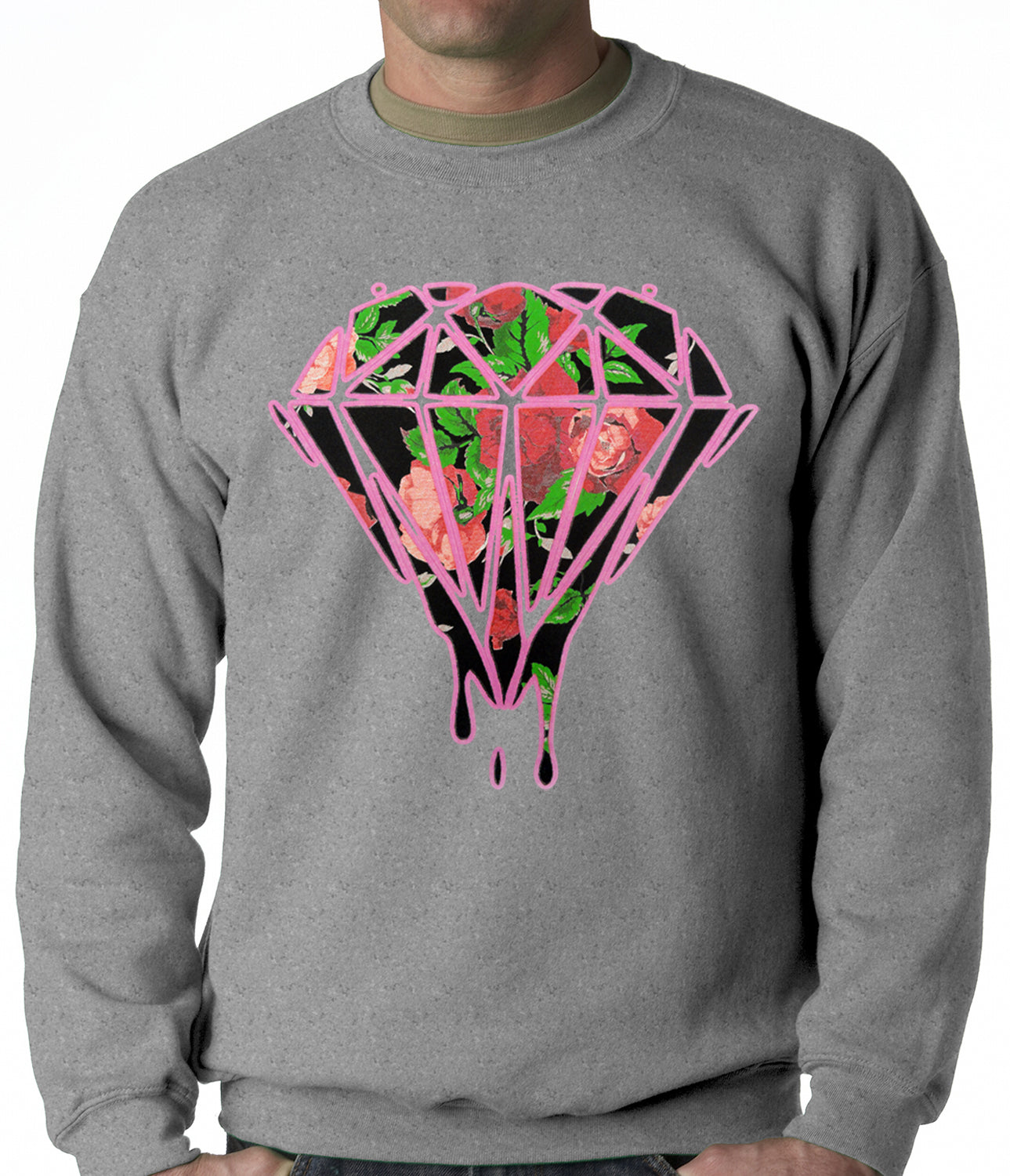 Roses Dripping Diamond Adult Crewneck