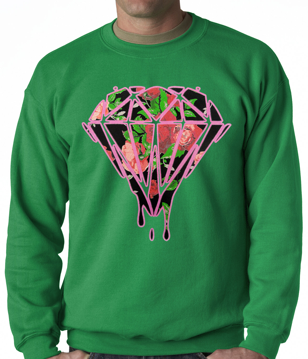 Roses Dripping Diamond Adult Crewneck