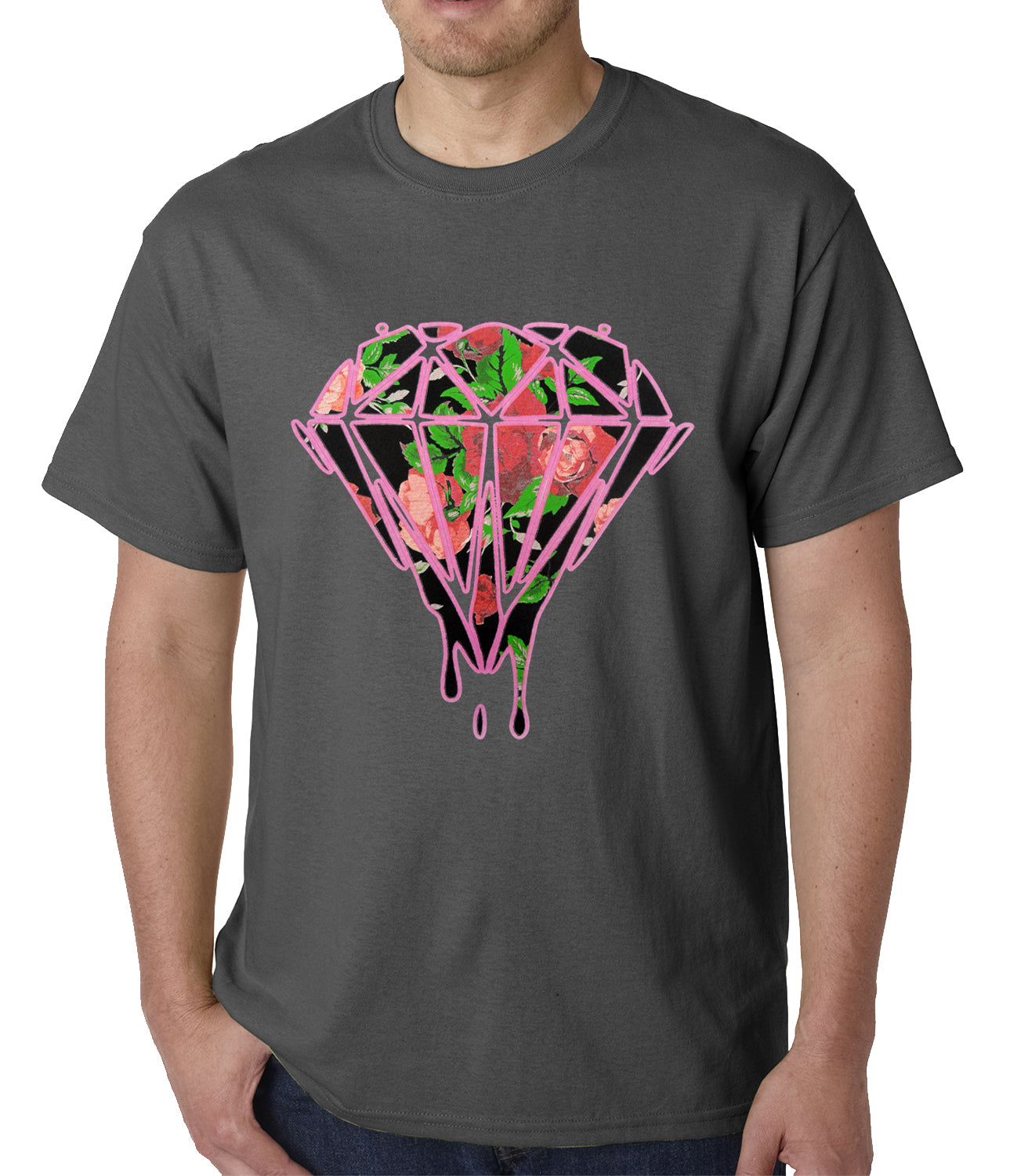 Roses Dripping Diamond Mens T-shirt
