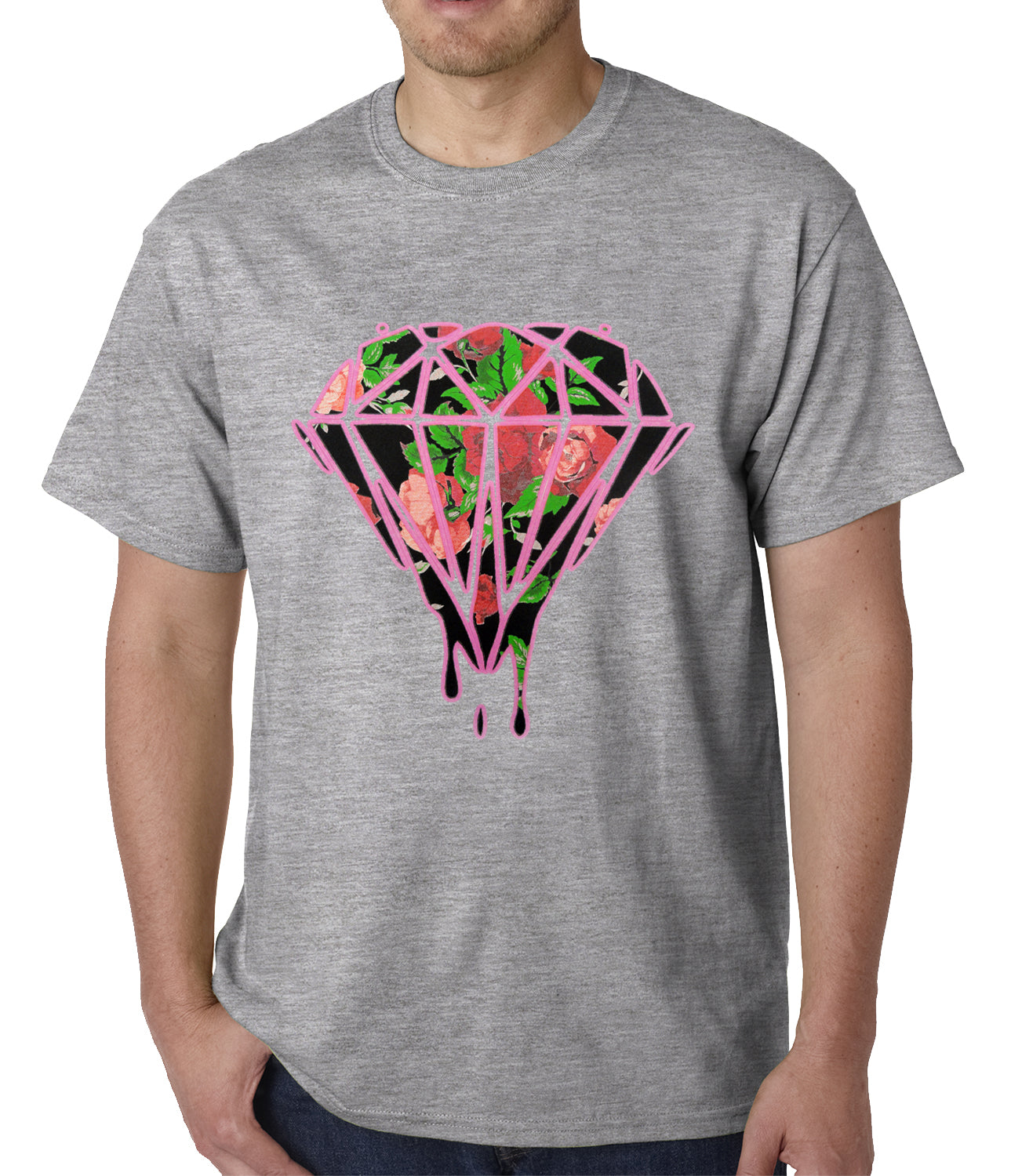 Roses Dripping Diamond Mens T-shirt