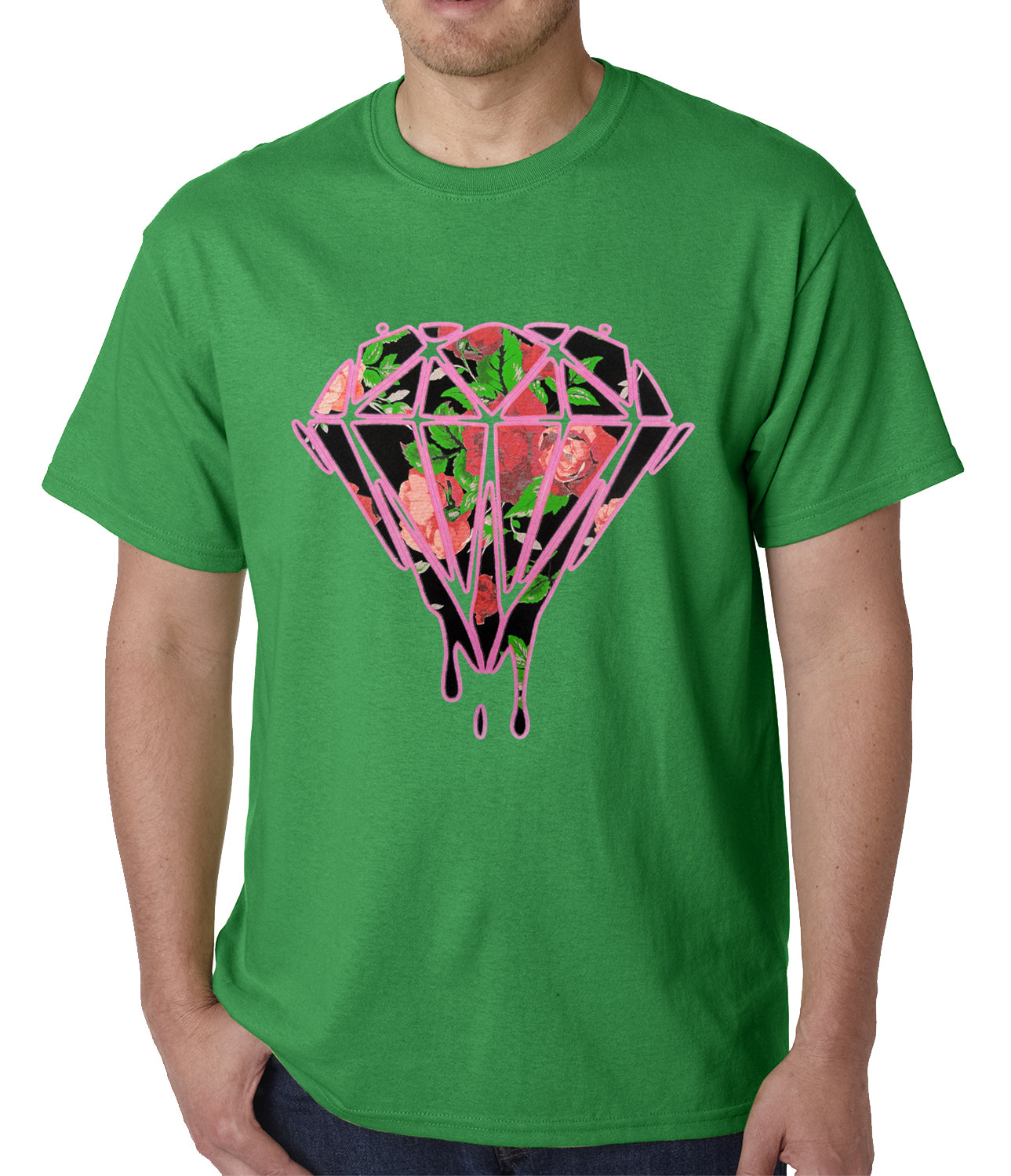 Roses Dripping Diamond Mens T-shirt