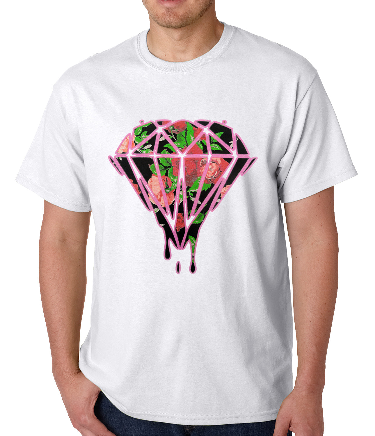 Roses Dripping Diamond Mens T-shirt