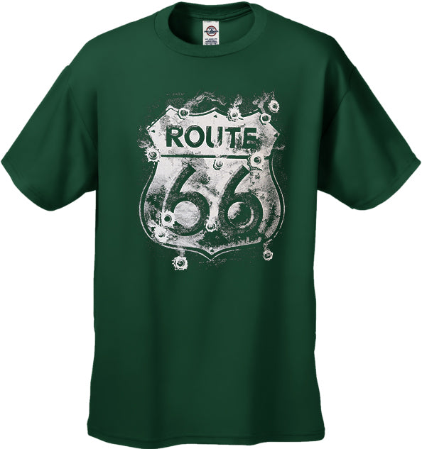 Route 66 Sign with Bullet Holes Men's T-Shirt