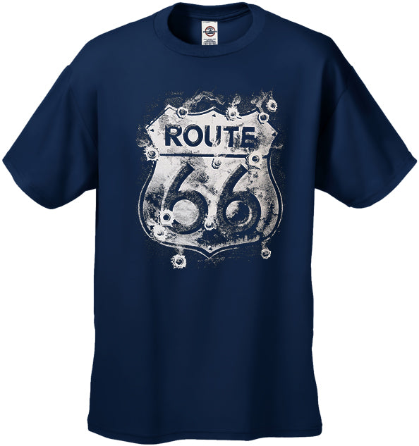 Route 66 Sign with Bullet Holes Men's T-Shirt