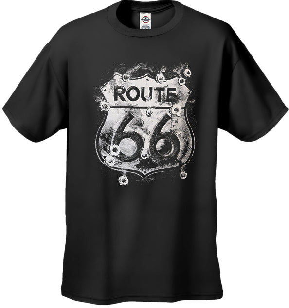 Route 66 Sign with Bullet Holes Men's T-Shirt