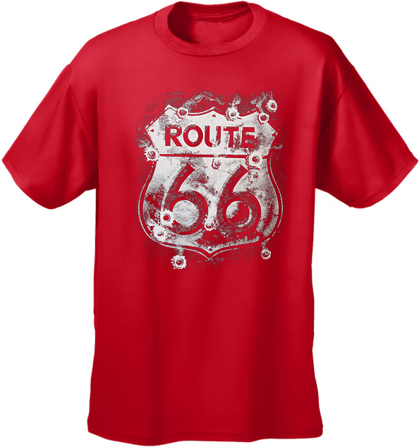 Route 66 Sign with Bullet Holes Men's T-Shirt