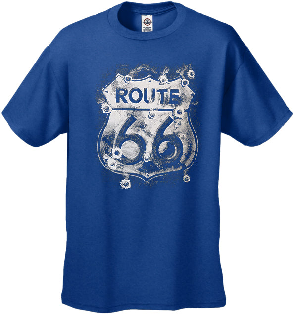 Route 66 Sign with Bullet Holes Men's T-Shirt