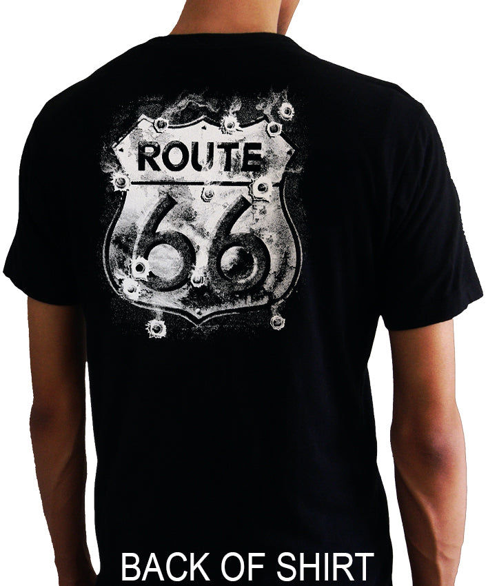 Route 66 Sign with Bullet Holes Men's T-Shirt