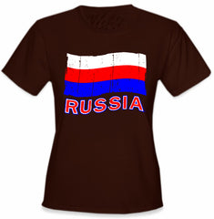 Russia Vintage Flag Girl's T-Shirt