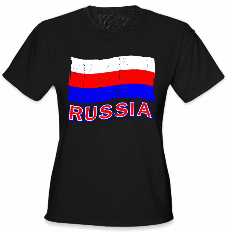 Russia Vintage Flag Girl's T-Shirt