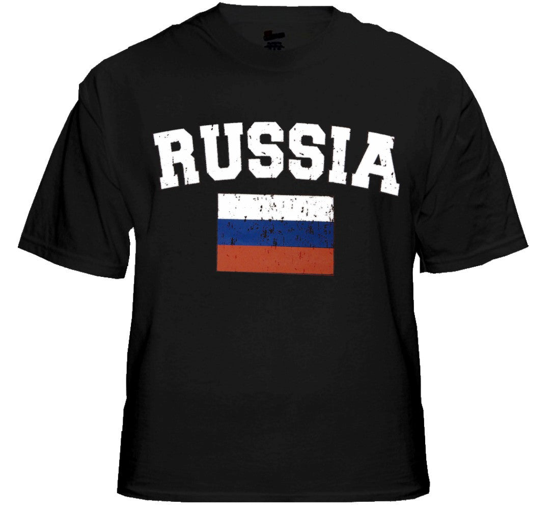Russia Vintage Flag International Mens T-Shirt