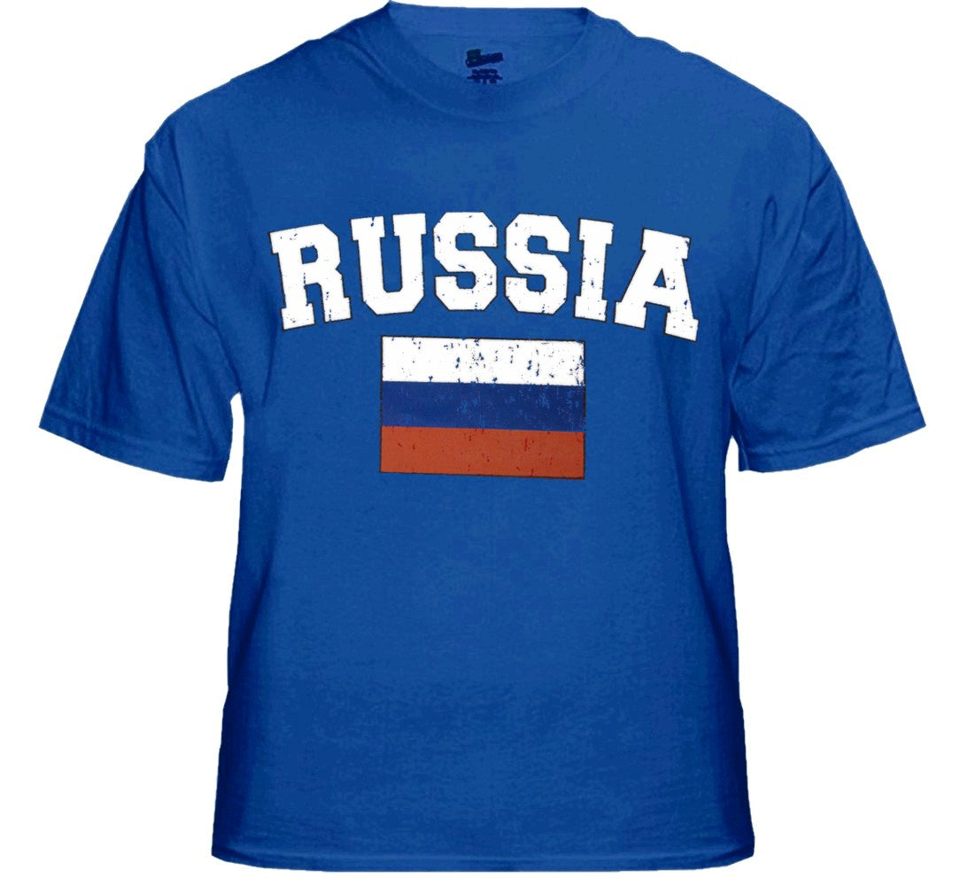 Russia Vintage Flag International Mens T-Shirt