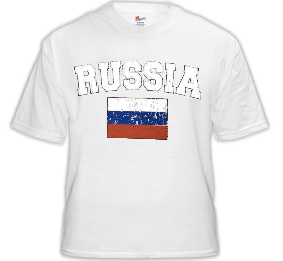 Russia Vintage Flag International Mens T-Shirt