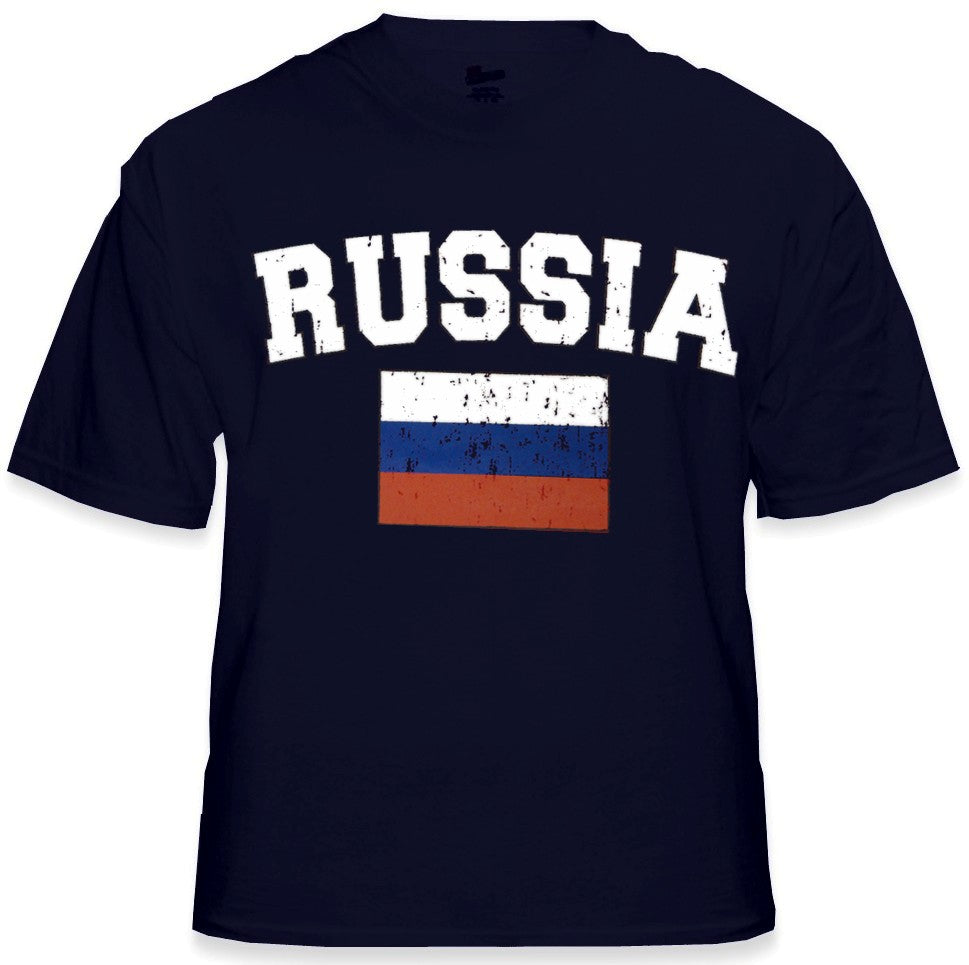 Russia Vintage Flag International Mens T-Shirt