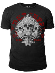 Ryder Supply Clothing - 3 Skulls Mens T-shirt (Black)