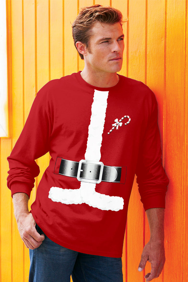 Santa Claus Christmas Costume Men's Long Sleeve T-Shirt