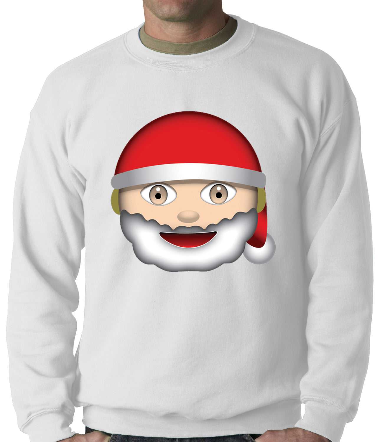 Santa Emoji Adult Crewneck