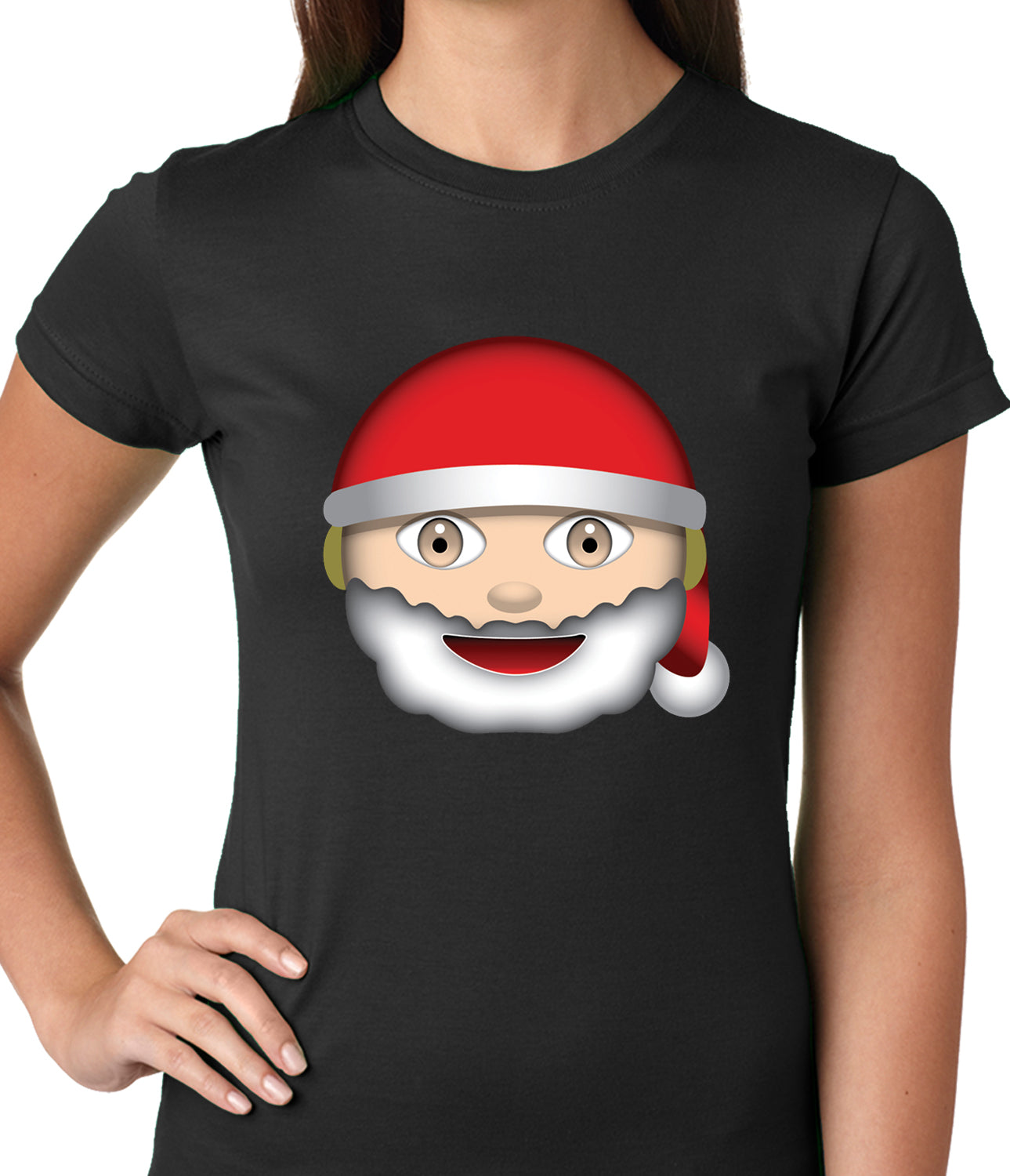 Santa Emoji Ladies T-shirt