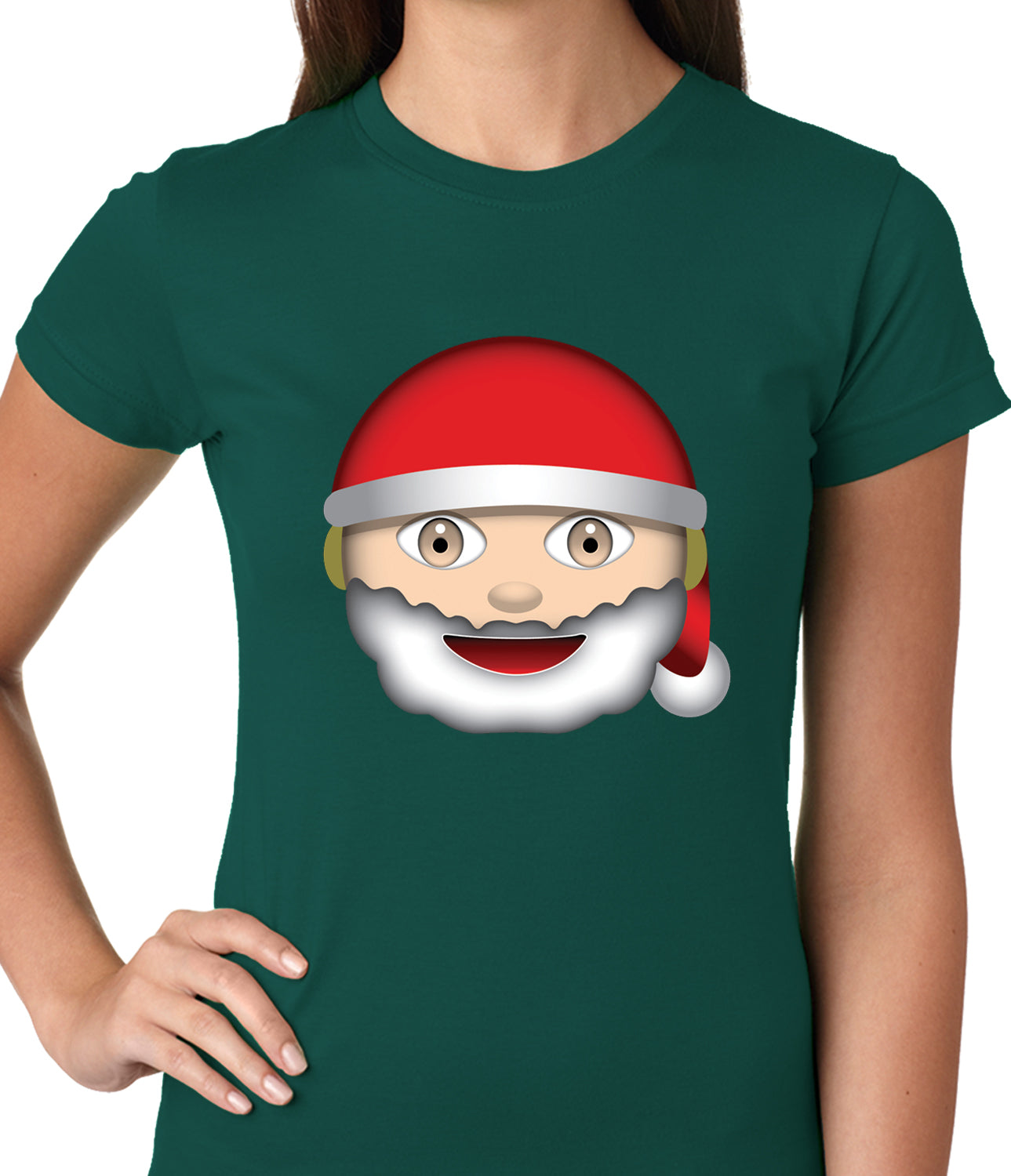 Santa Emoji Ladies T-shirt