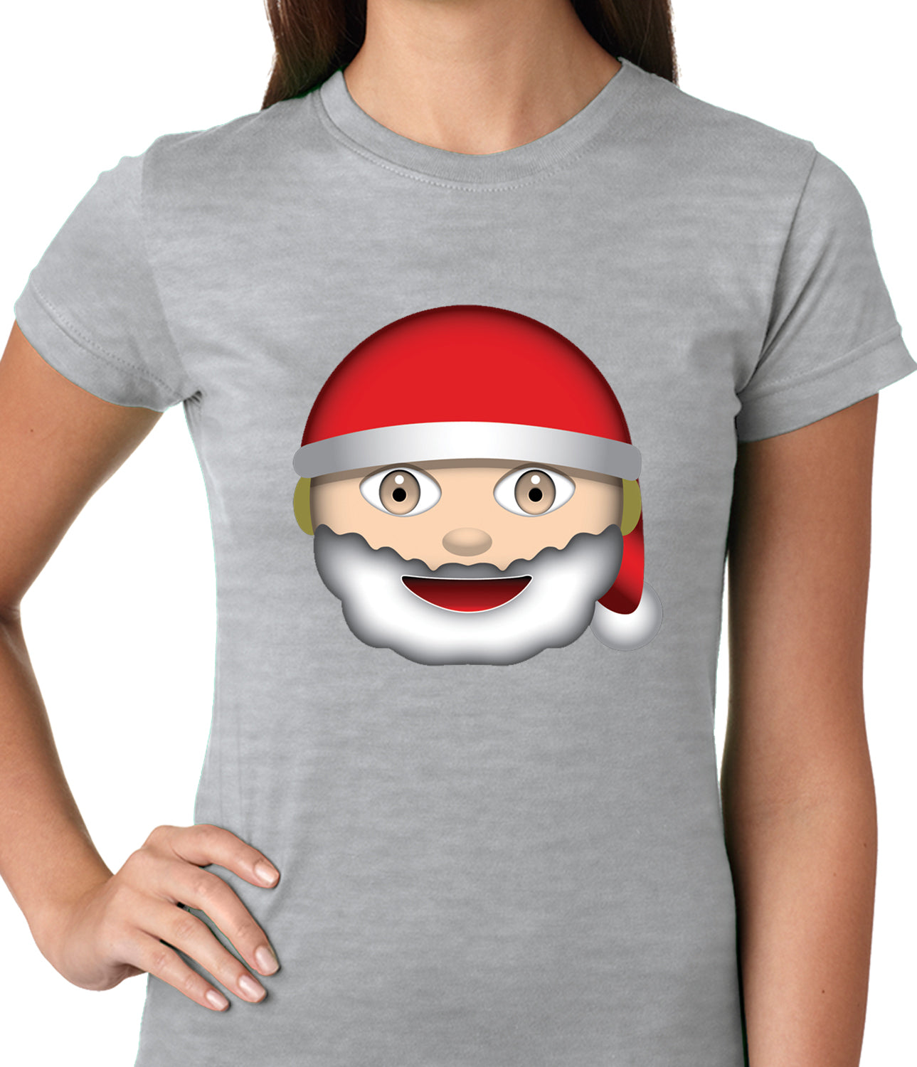 Santa Emoji Ladies T-shirt