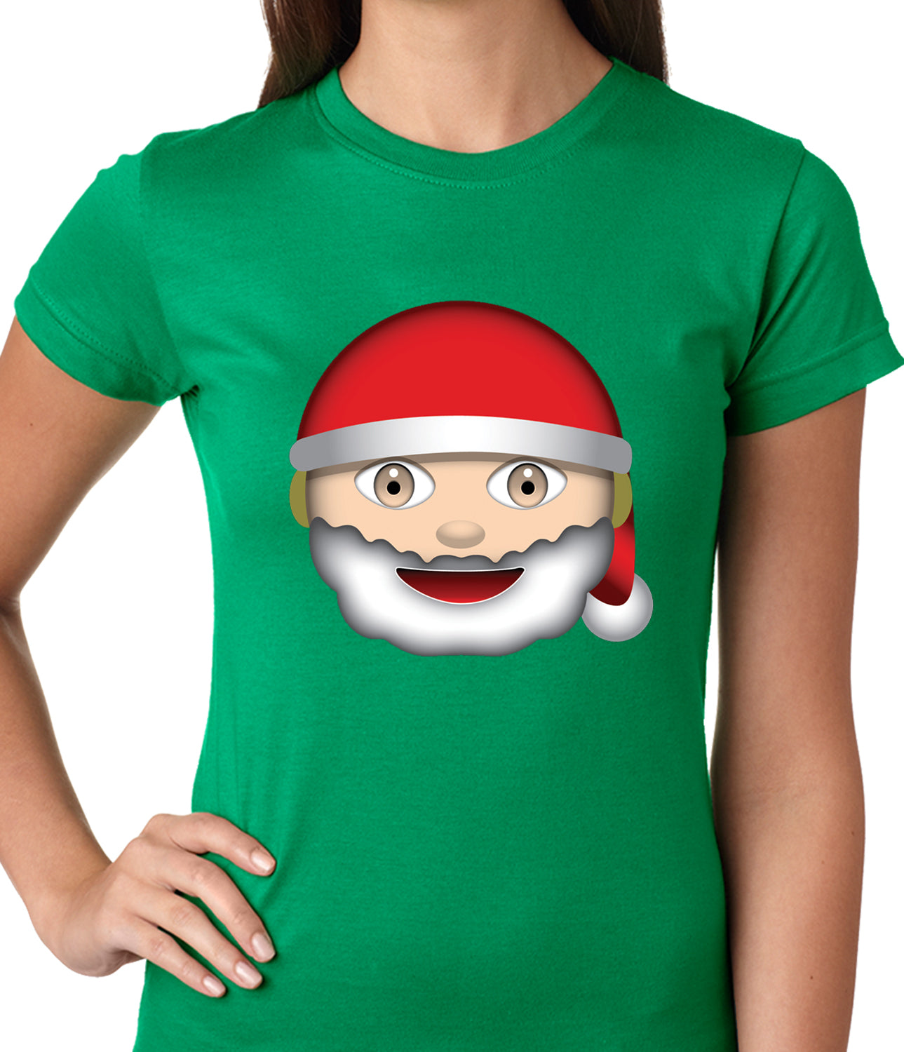 Santa Emoji Ladies T-shirt