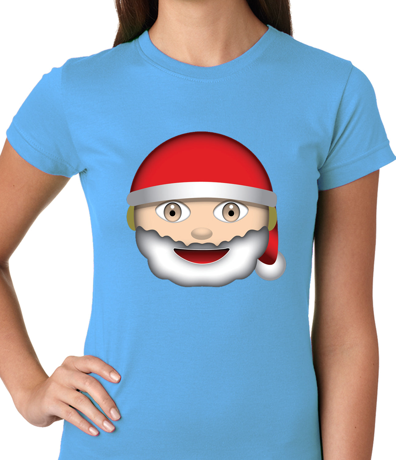 Santa Emoji Ladies T-shirt