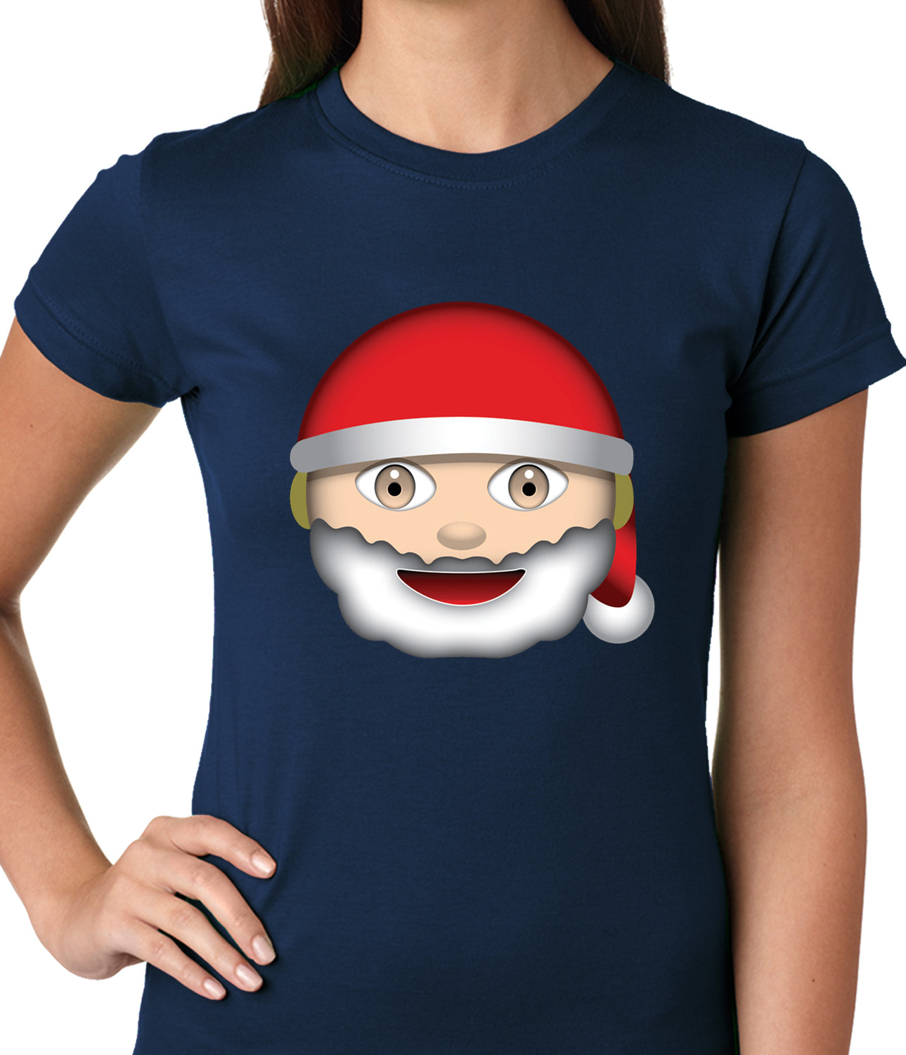Santa Emoji Ladies T-shirt