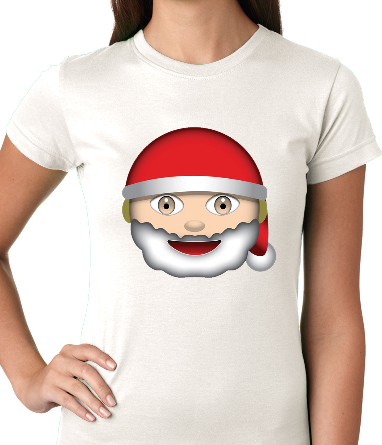 Santa Emoji Ladies T-shirt